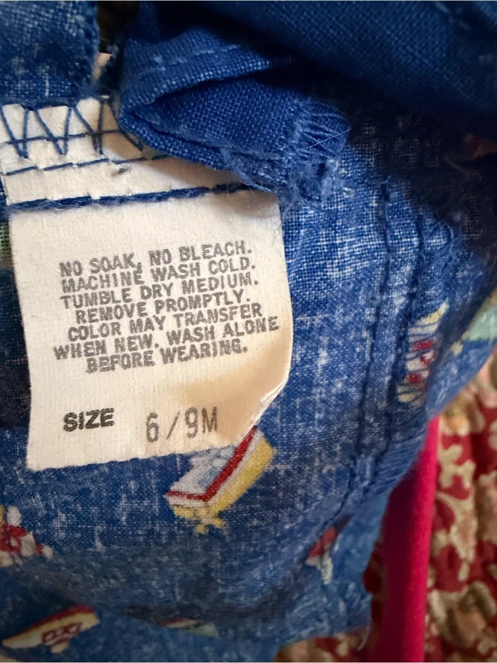 Vintage OshKosh B'gosh Blue Sailboat Print Infant Shortalls